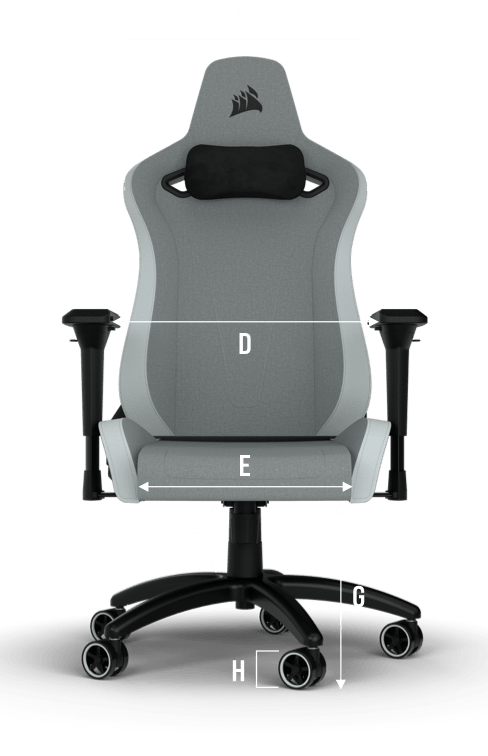 Light Soft Chair Gaming Grey/White TC200 Fabric – –