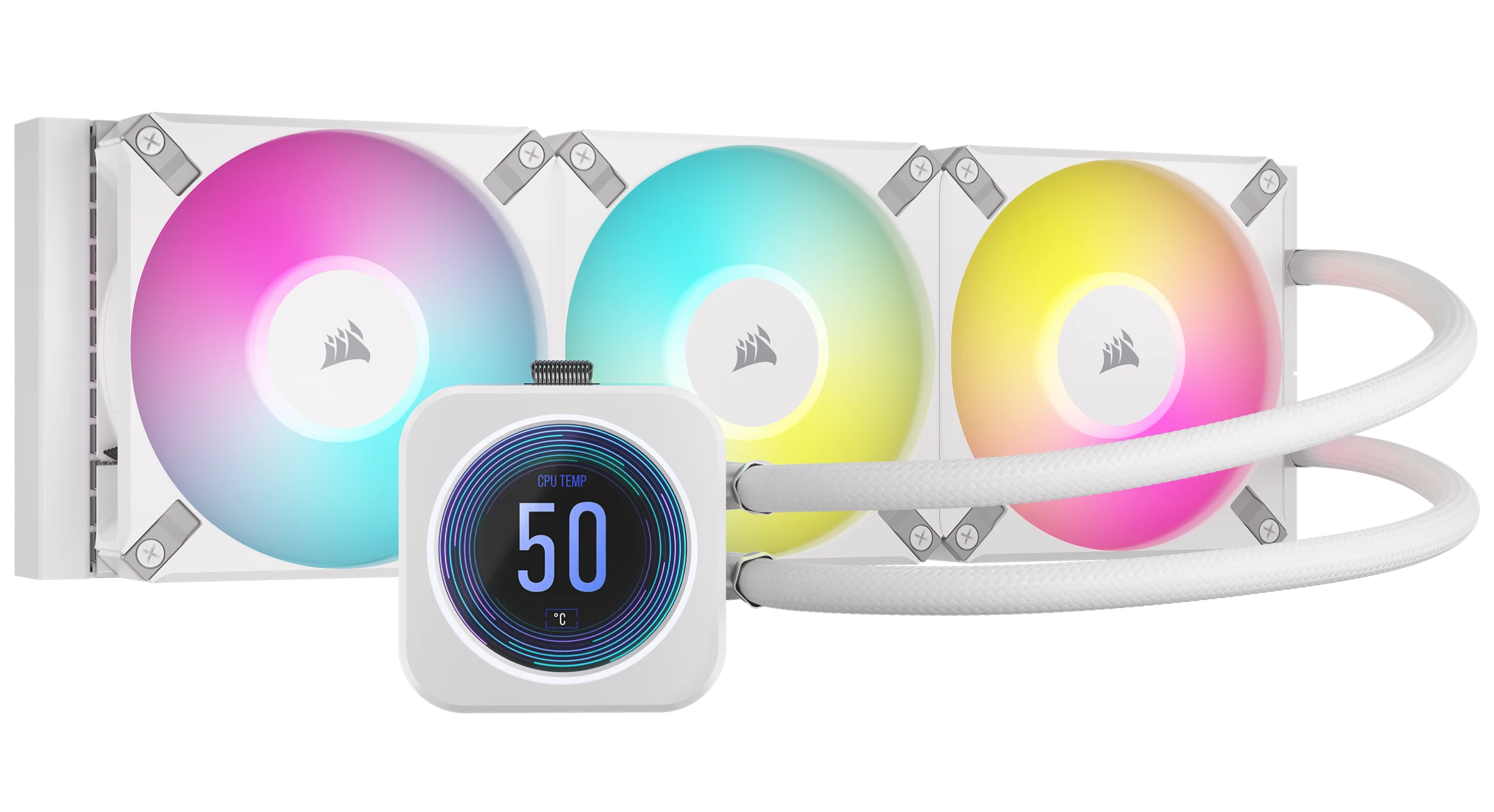 ICUE H150i ELITE LCD XT Display Liquid CPU Cooler White