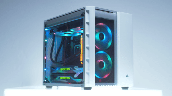 Corsair Crystal 570X RGB - Caja de PC, Mid-Tower ATX, ventana lateral  cristal templado con ventilador, iluminación RGB LED, Negro