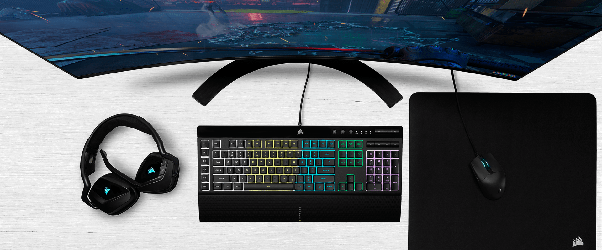 Corsair K55 RGB PRO Gaming Keyboard, Backlit RGB LED, Black