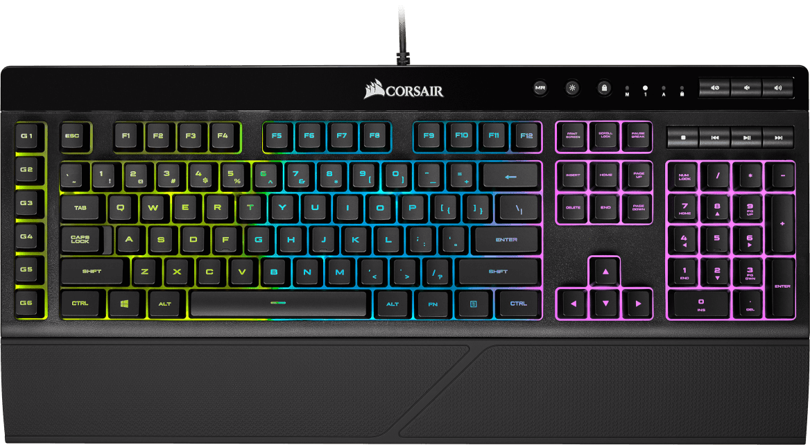 Corsair K55 RGB Pro Gaming Keyboard - Dynamic RGB Backlighting, Six Macro  Keys with Elgato Stream Deck Software Integration 