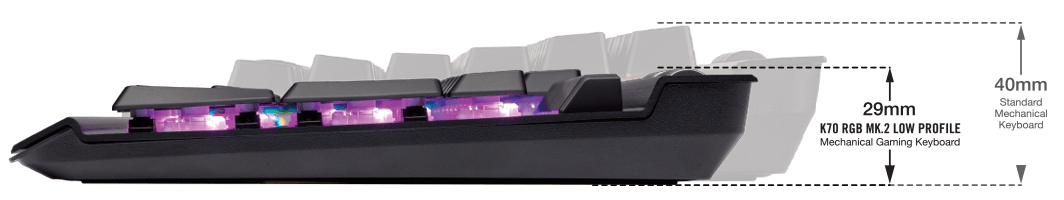 Teclado Mecânico Gamer Corsair K70 MK.2 RGB Switch Cherry MX Low Profile PT  com fio - UATARI
