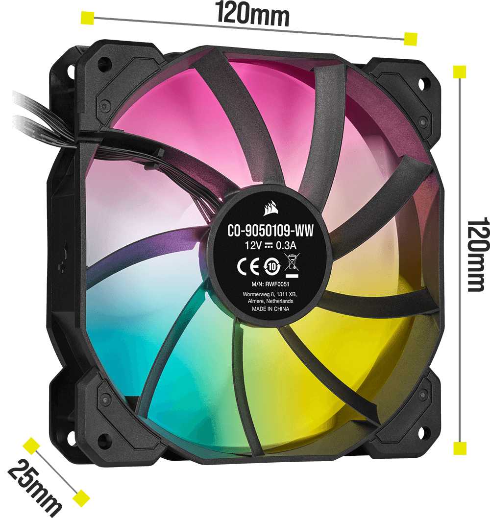 vaskepulver Tilhører virksomhed iCUE SP120 RGB ELITE Performance 120mm PWM Fan — Triple Pack with Lighting  Node CORE