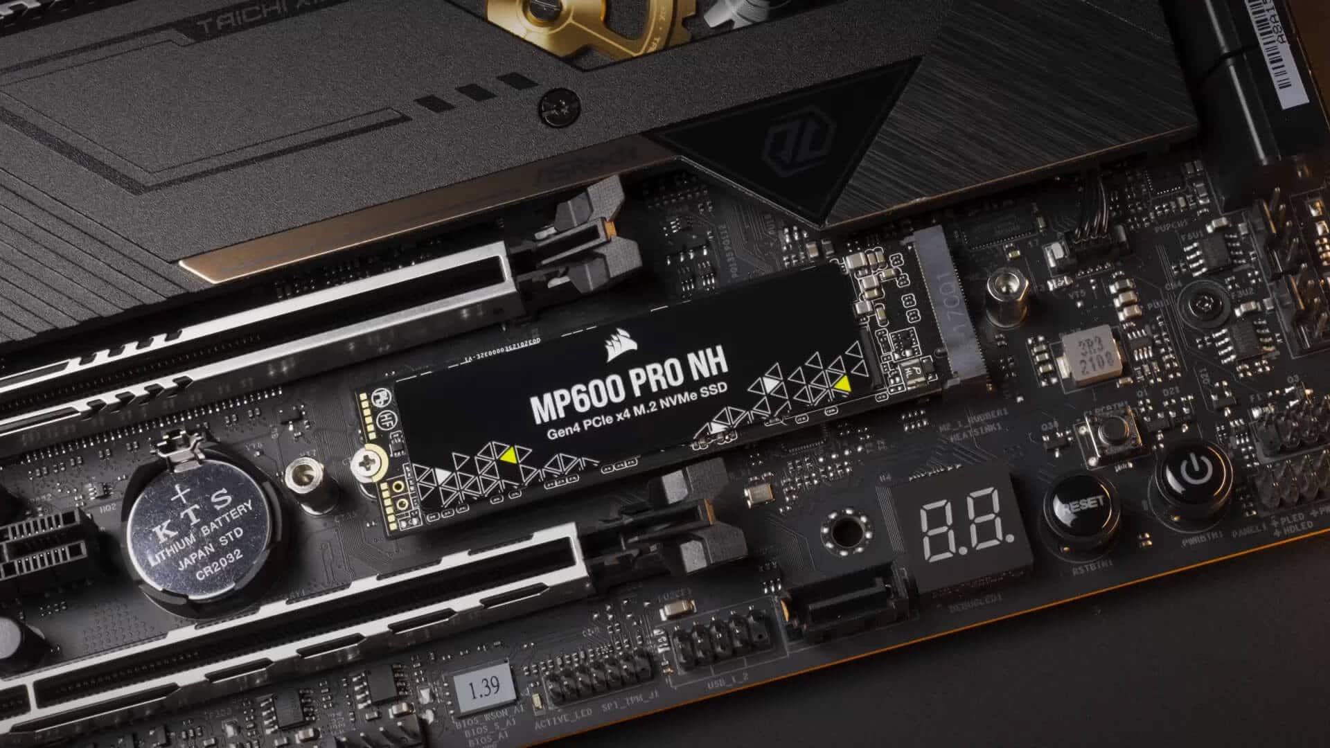Corsair MP600 PRO NH 500GB PCIe Gen4 x4 NVMe M.2 SSD 高密度 TLC NAND 2280  DirectStorage 対応 最大 7，000MB/s ヒートシンクなし?ブラック 販売特別価格 