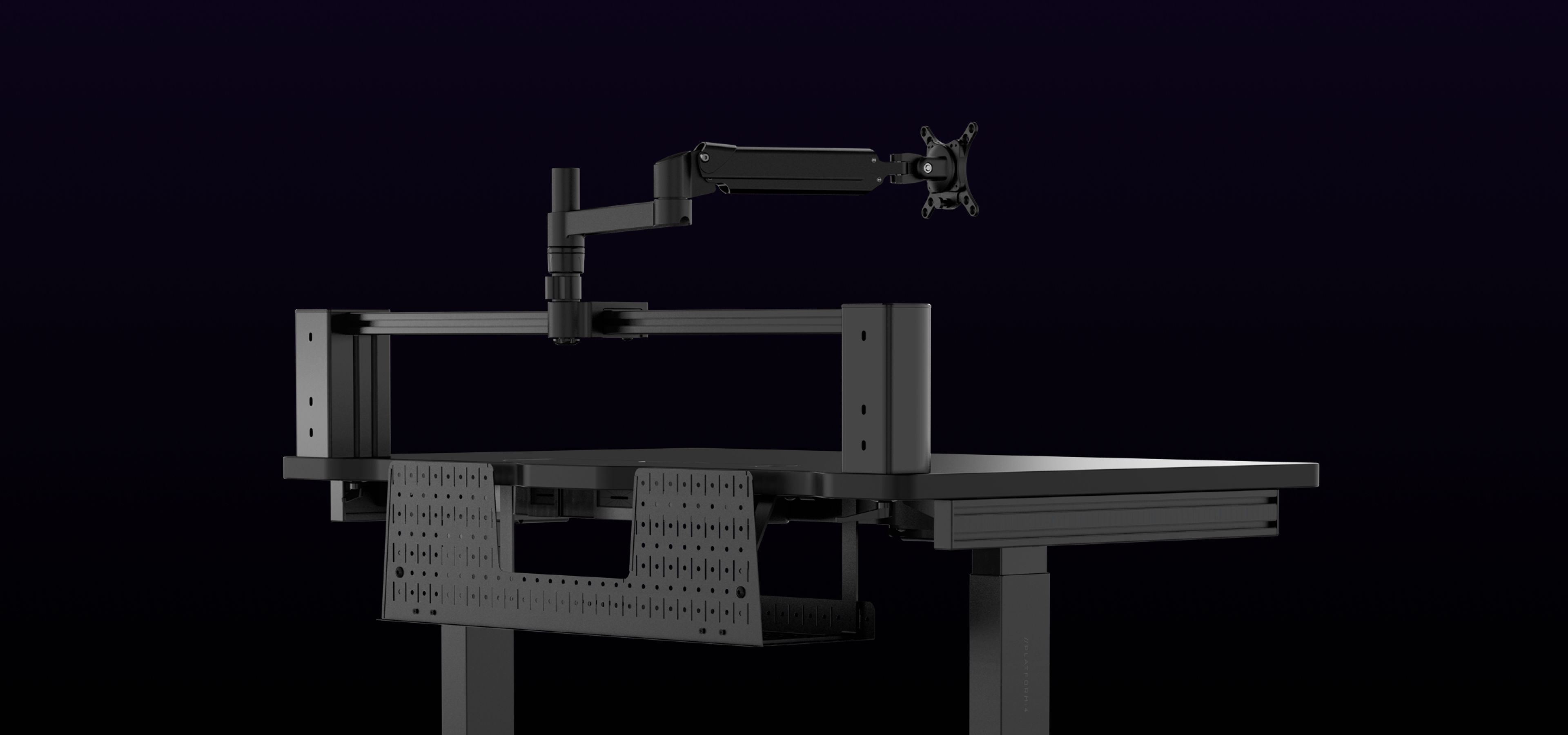 블랙 Desk Elevate의 후면 모습