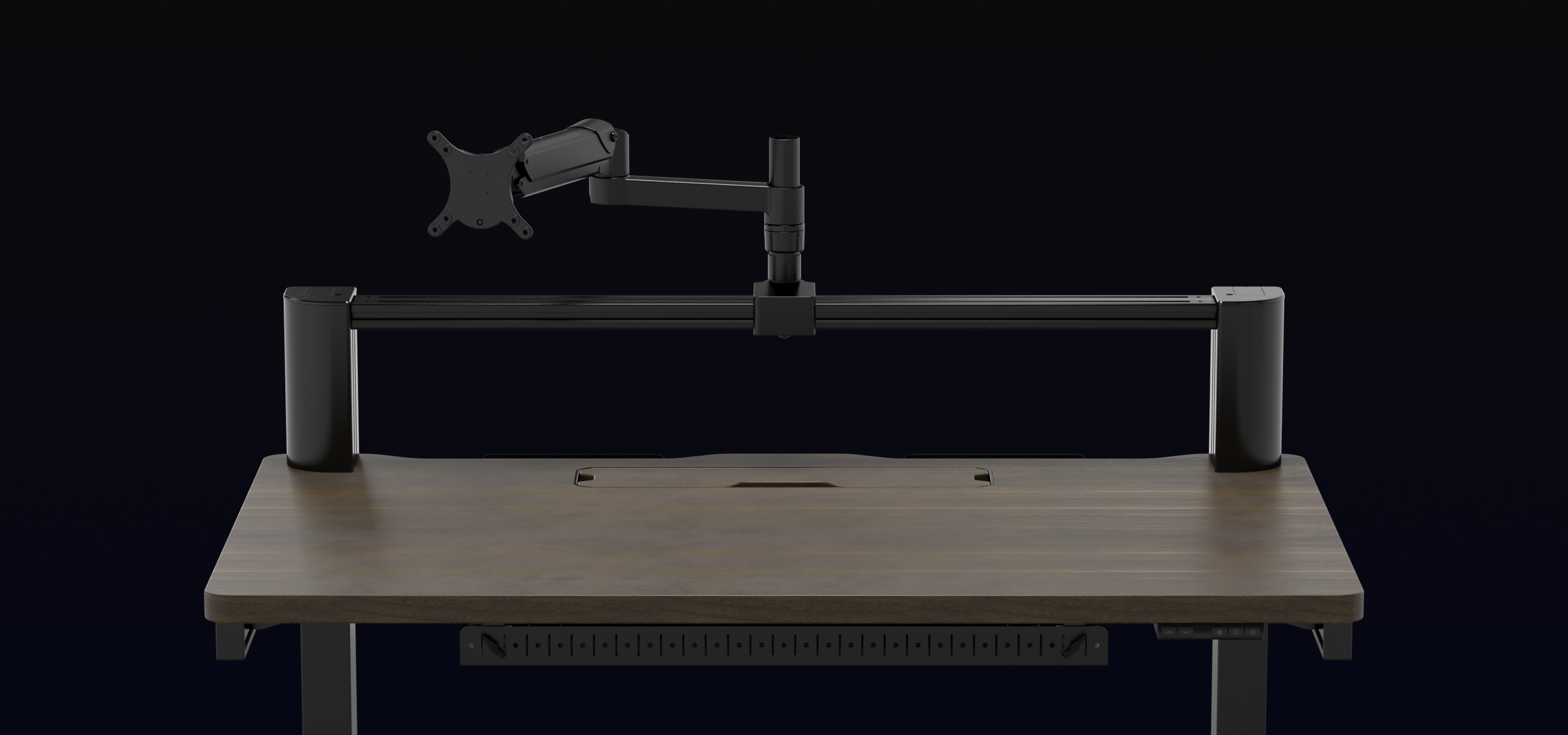 월넛 Desk Elevate의 상판 모습