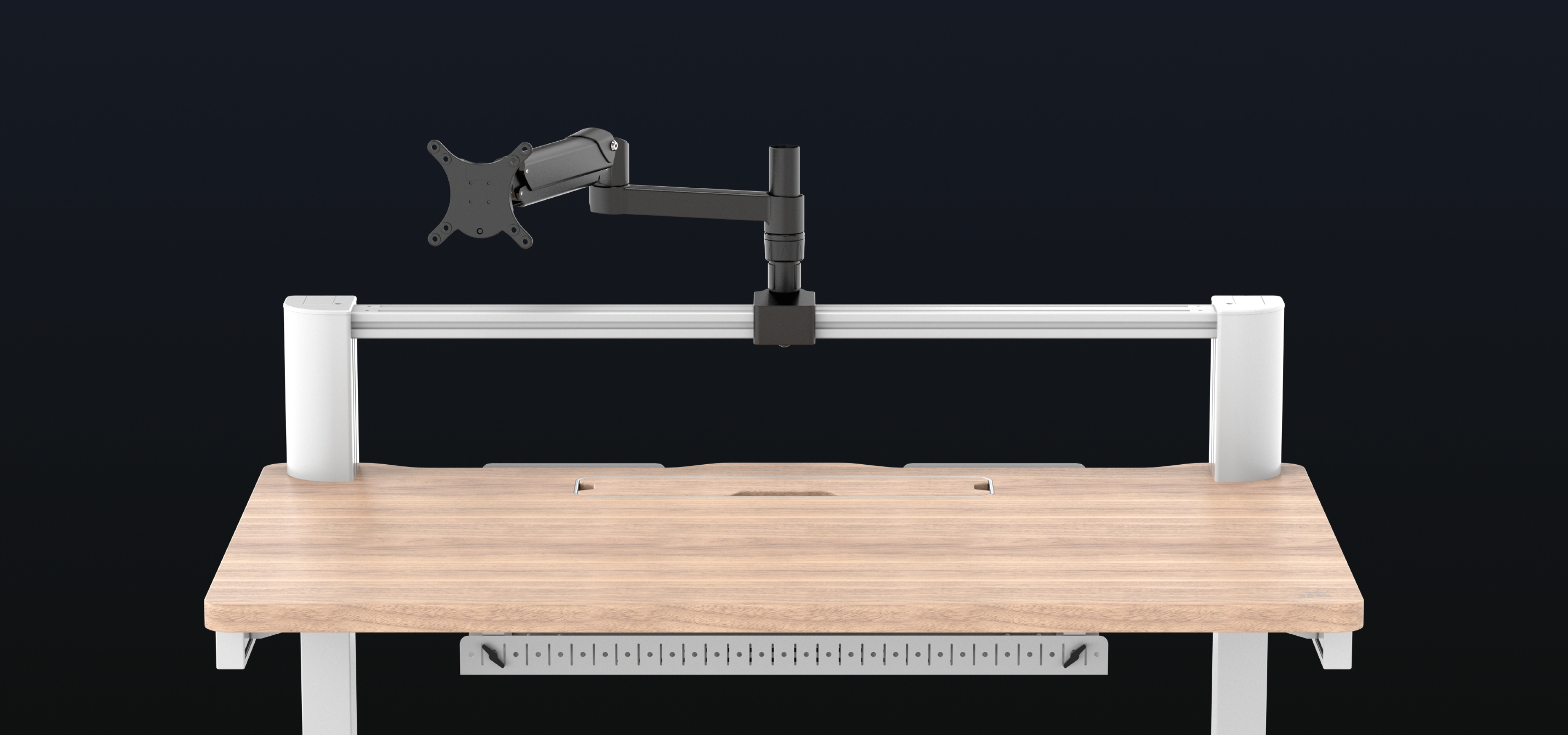 밝은 소나무 무늬 Desk Fixed의 상판 모습