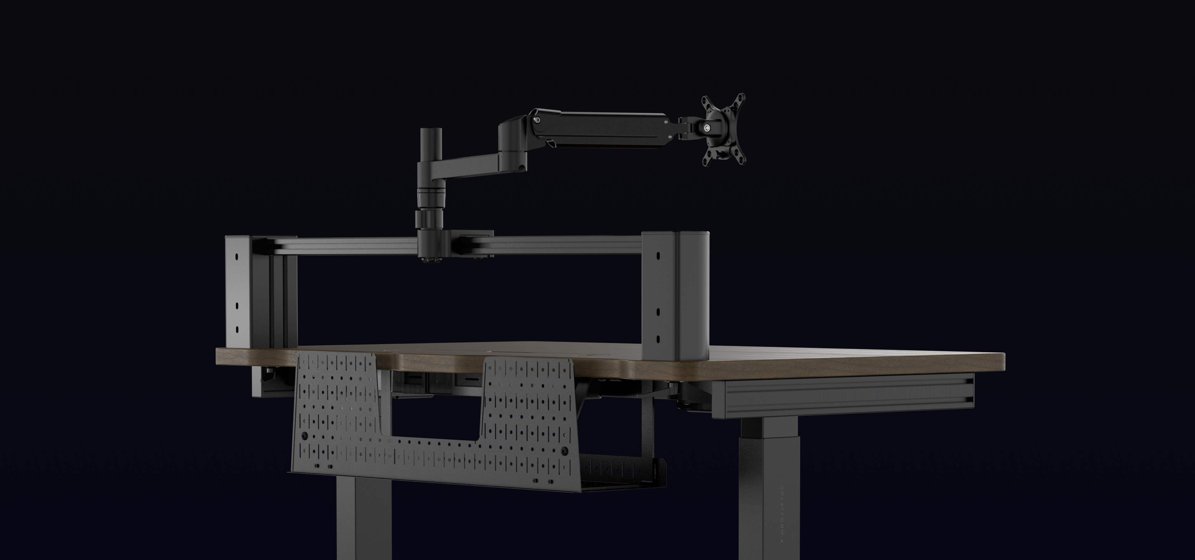 월넛 Desk Elevate의 후면 모습