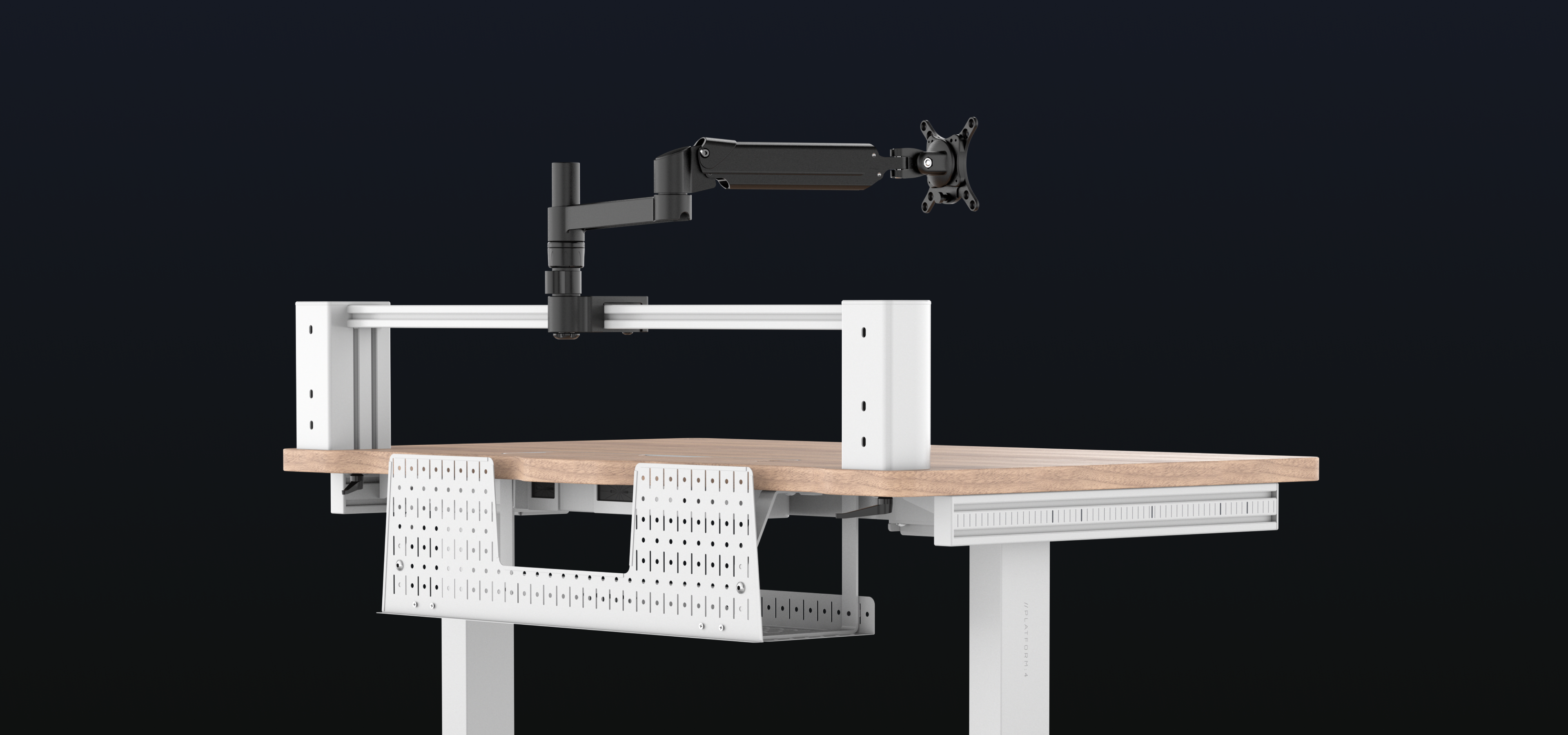 밝은 소나무 무늬 Desk Fixed의 후면 모습