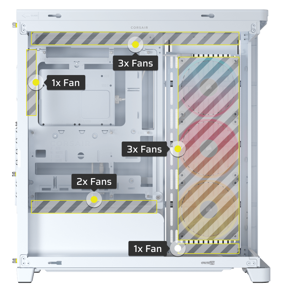 Case PC CORSAIR FRAME 4500X LX-R RGB LINK – Vetro Panoramico Curvo, Modulare, 3 Ventole LX120R RGB Incluse, Bianco