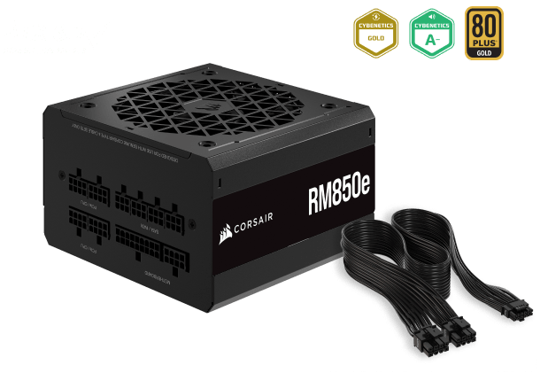 Corsair RM850e Fully Modular Low-Noise ATX Power Supply (Dual EPS12V  Connectors, 105°C-Rated Capacitors, 80 Plus Gold Efficiency, Modern Standby  Support) Black - NWCA Inc.