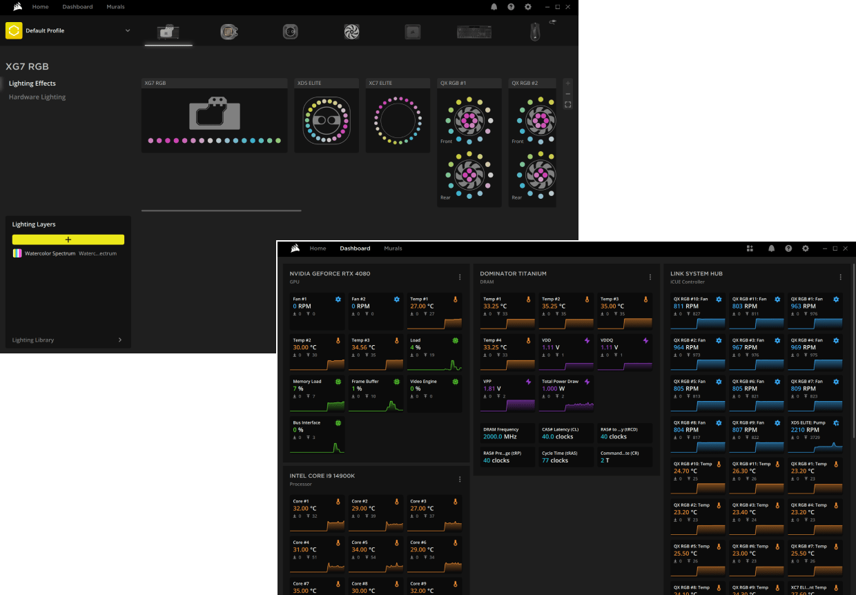 Hydro X Series iCUE LINK XH405i RGB Custom Cooling Kit Stealth Gray