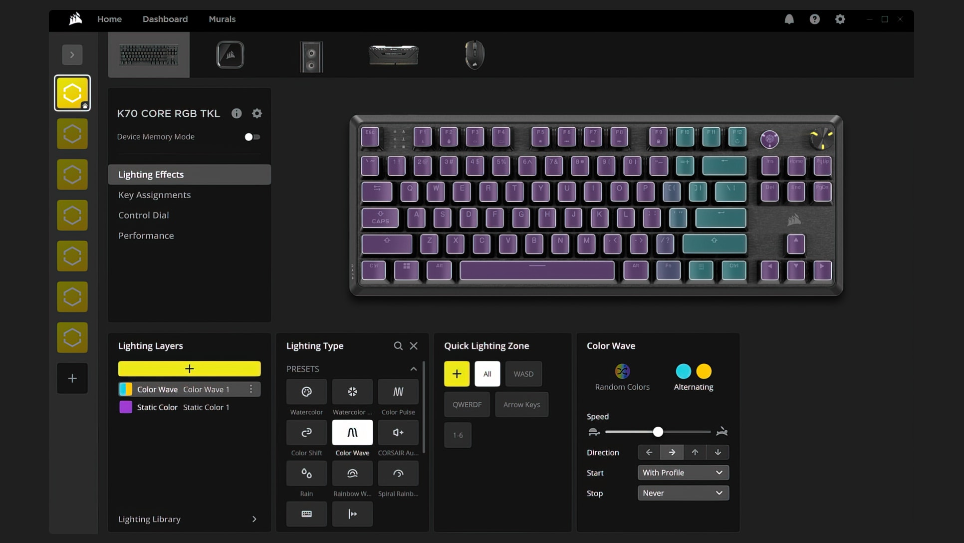 K70 CORE TKL RGB Mechanical Gaming Keyboard