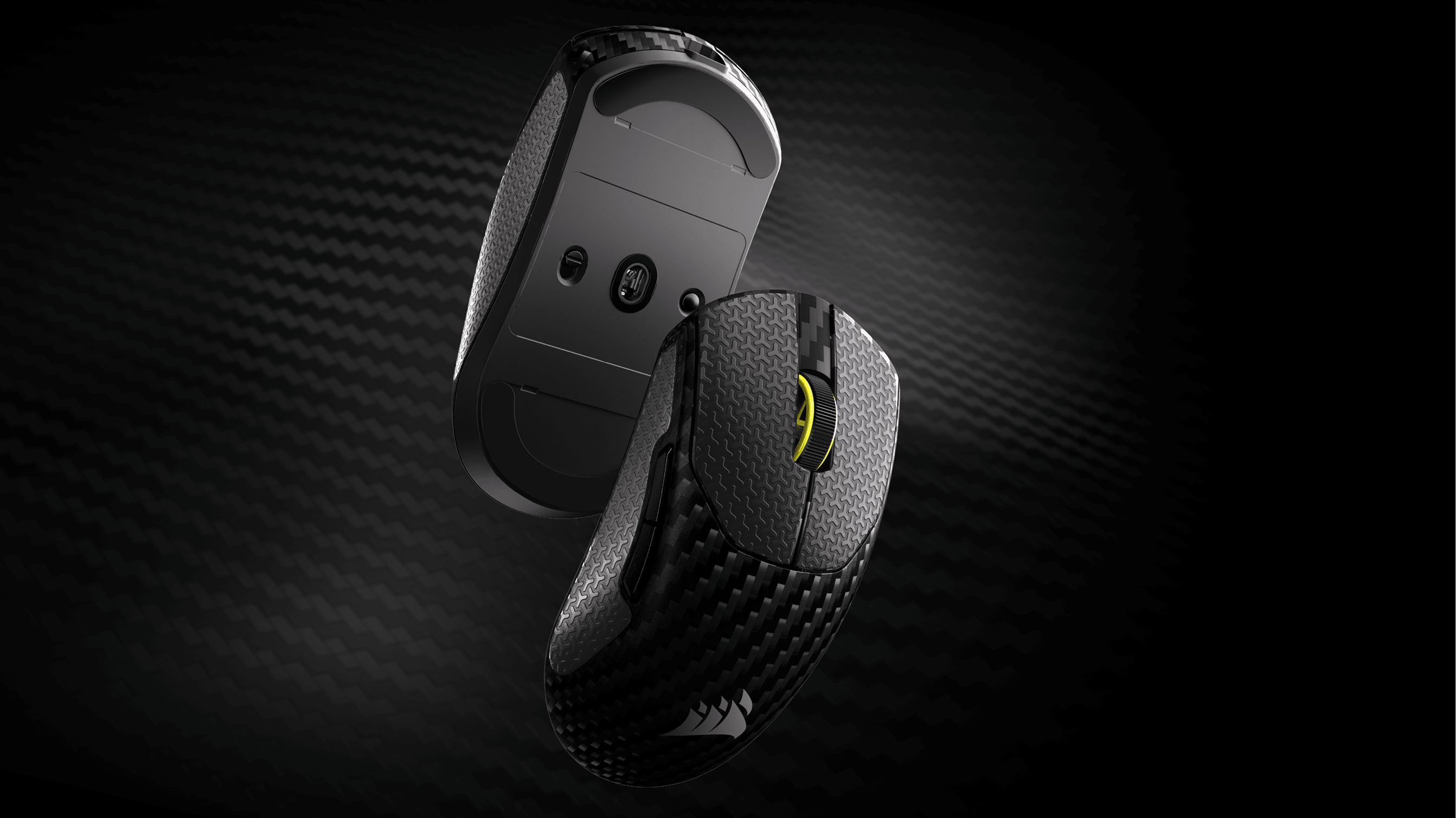 An image showcasing grip tape applied to the SABRE v2 PRO WIRELESS Carbon Fiber Gaming Mouse.
