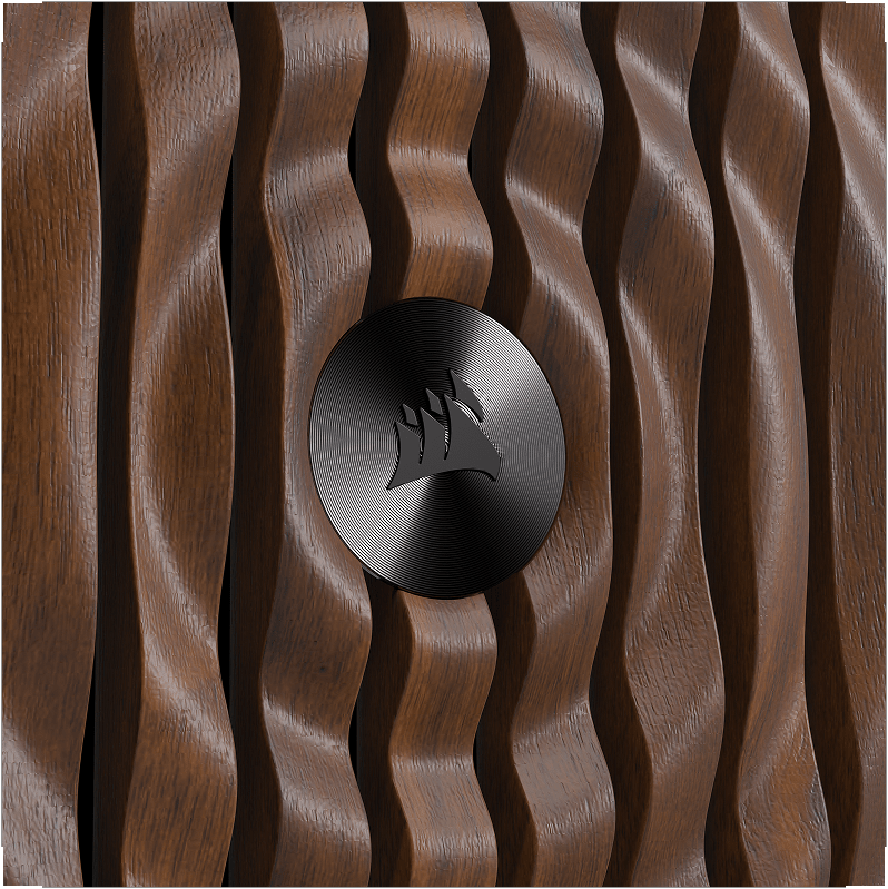 Close-up of the FRAME 5000 ELITE WOOD PANEL and its parametric pattern.