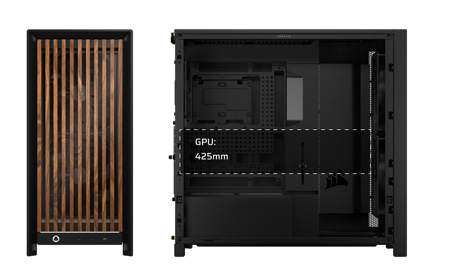 FRAME 5000D WOOD RS Modular Mid-Tower PC Case - Black/Walnut