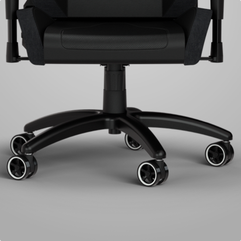 TC200 Chair – Gaming Plush – Black/Black Leatherette