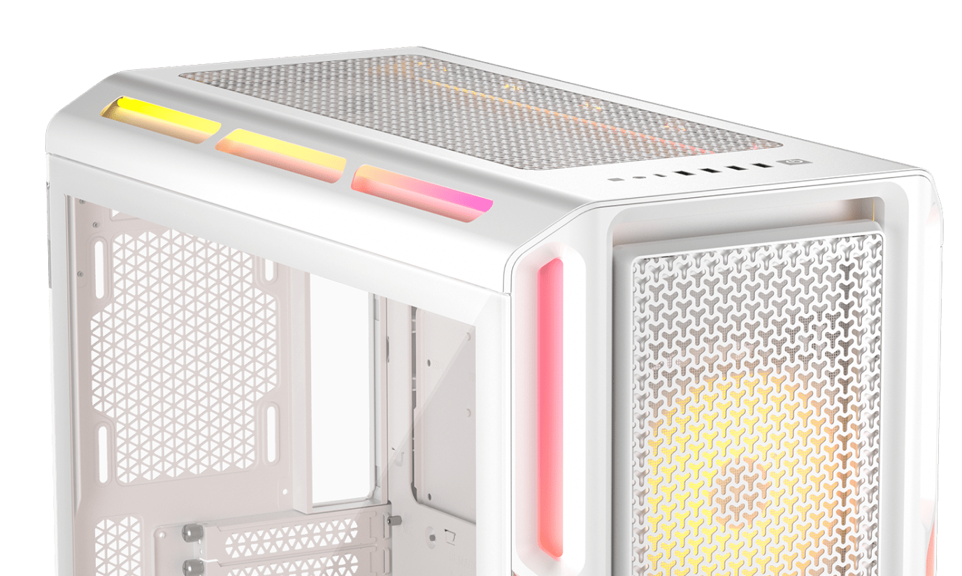 iCUE LINK 5000T LX RGB ミッドタワー 高性能 PC ケース - ホワイト