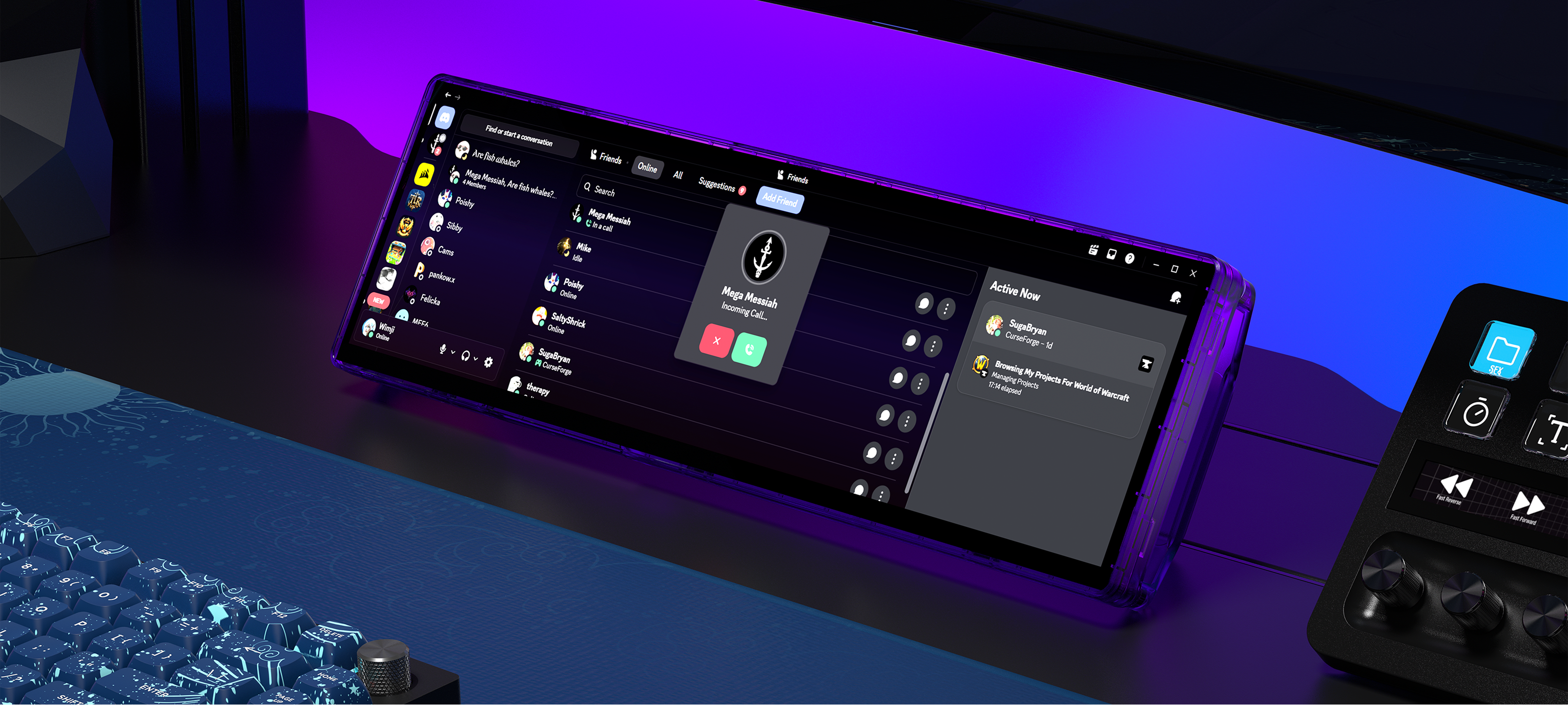 example screenshot showcasing multiple voice comms apps