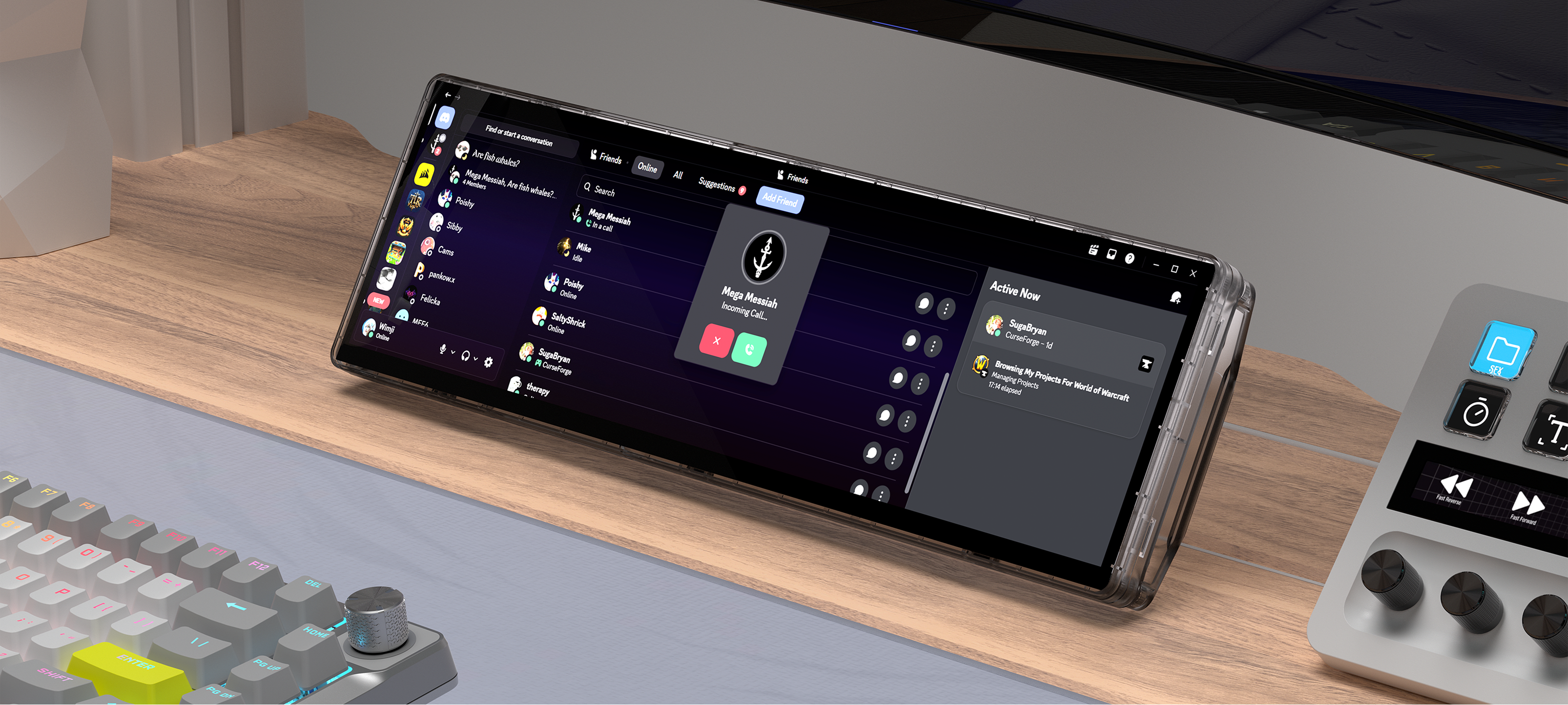 example screenshot showcasing multiple voice comms apps