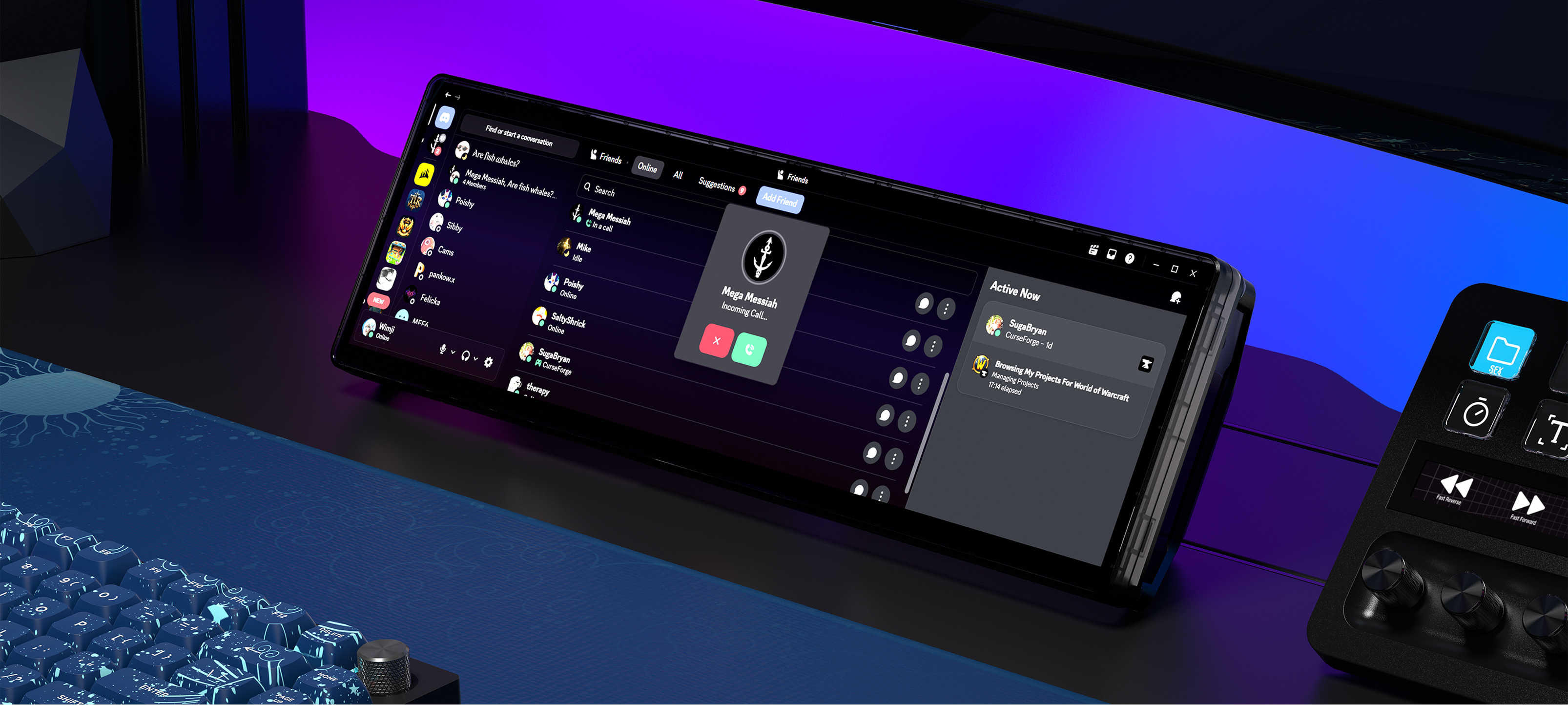 example screenshot showcasing multiple voice comms apps