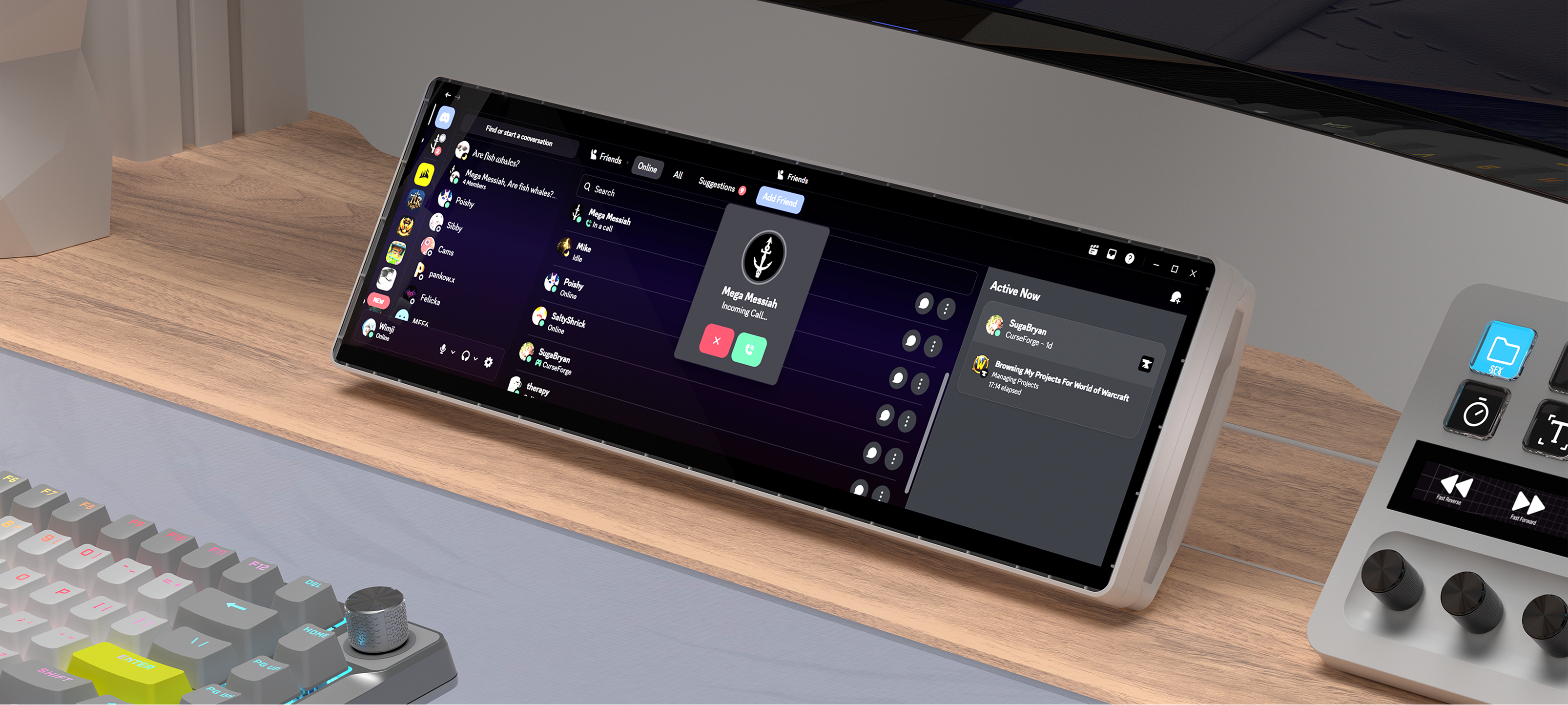 example screenshot showcasing multiple voice comms apps
