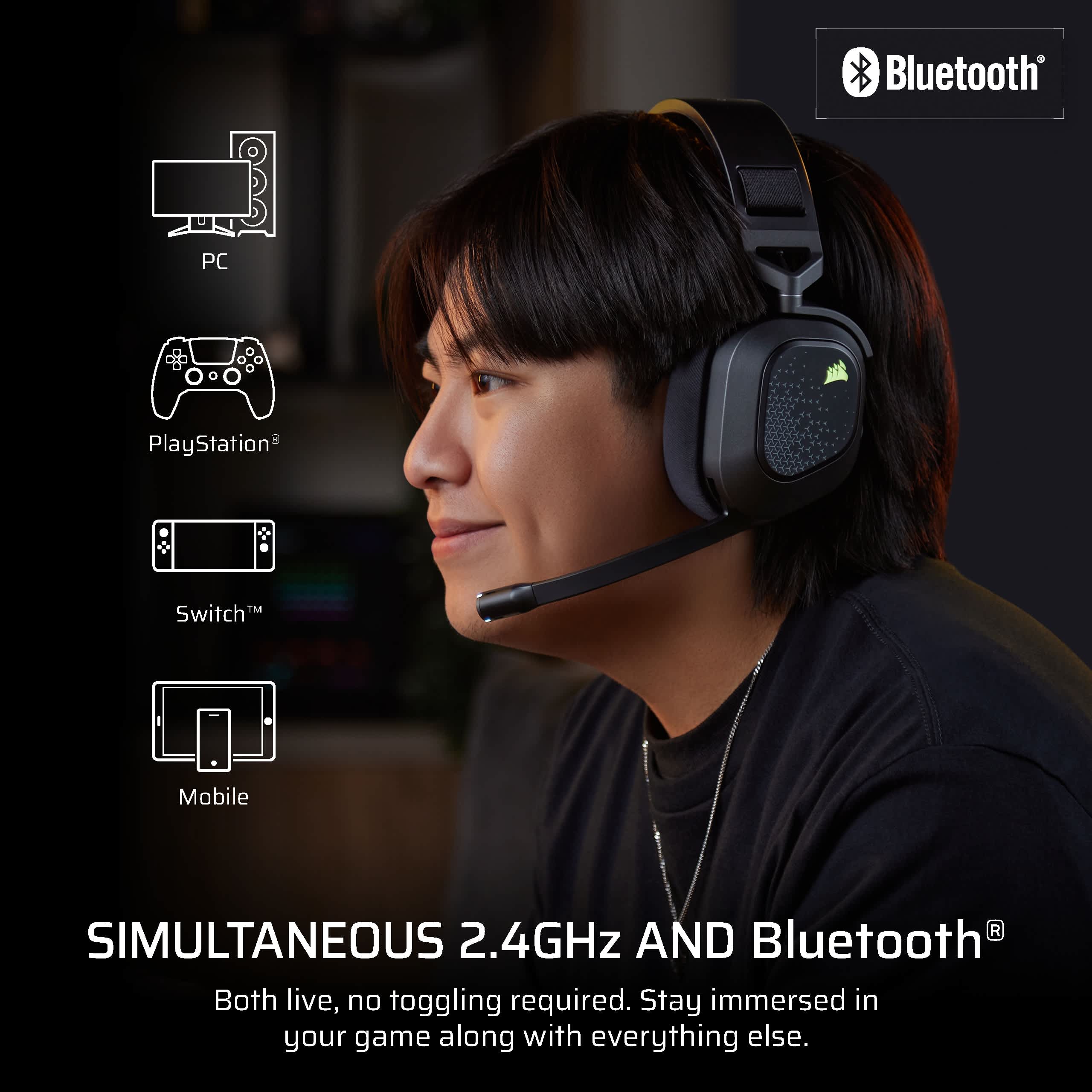 Corsair HS80 v2 MAX Wireless Gaming Headset, Steel Gray — фото 8