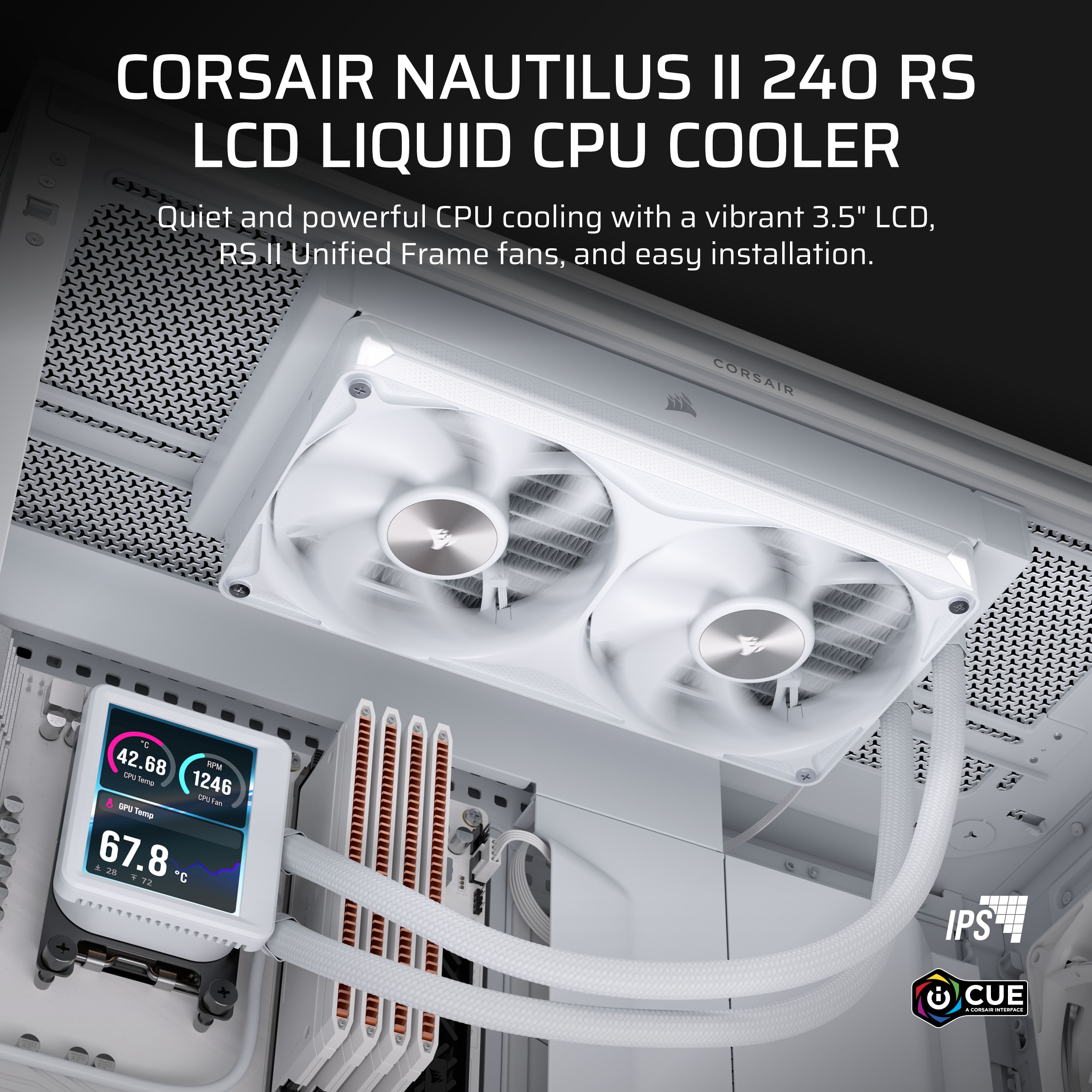 NAUTILUS II 240 RS LCD Liquid CPU Cooler - White