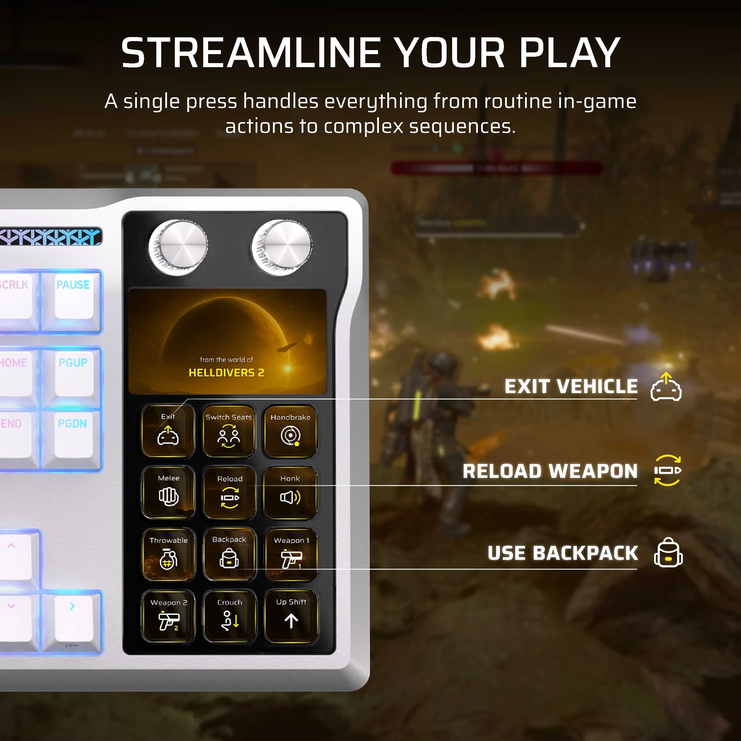 Corsair GALLEON 100 SD Stream Deck-Integrated Mechanical Keyboard (UK) - White thumbnail 4