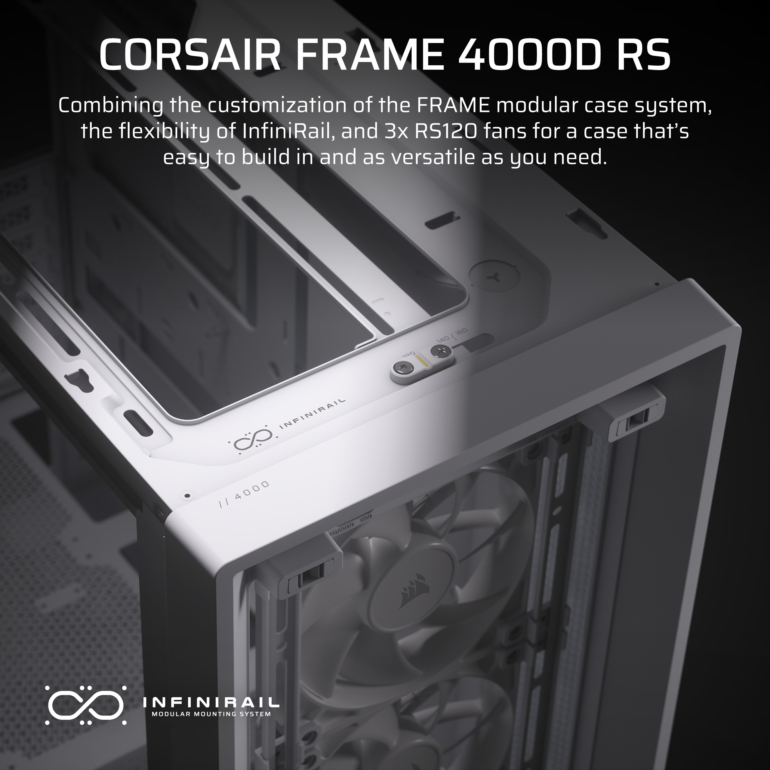 FRAME 4000D RS ARGB Modular Mid-Tower PC Case - White
