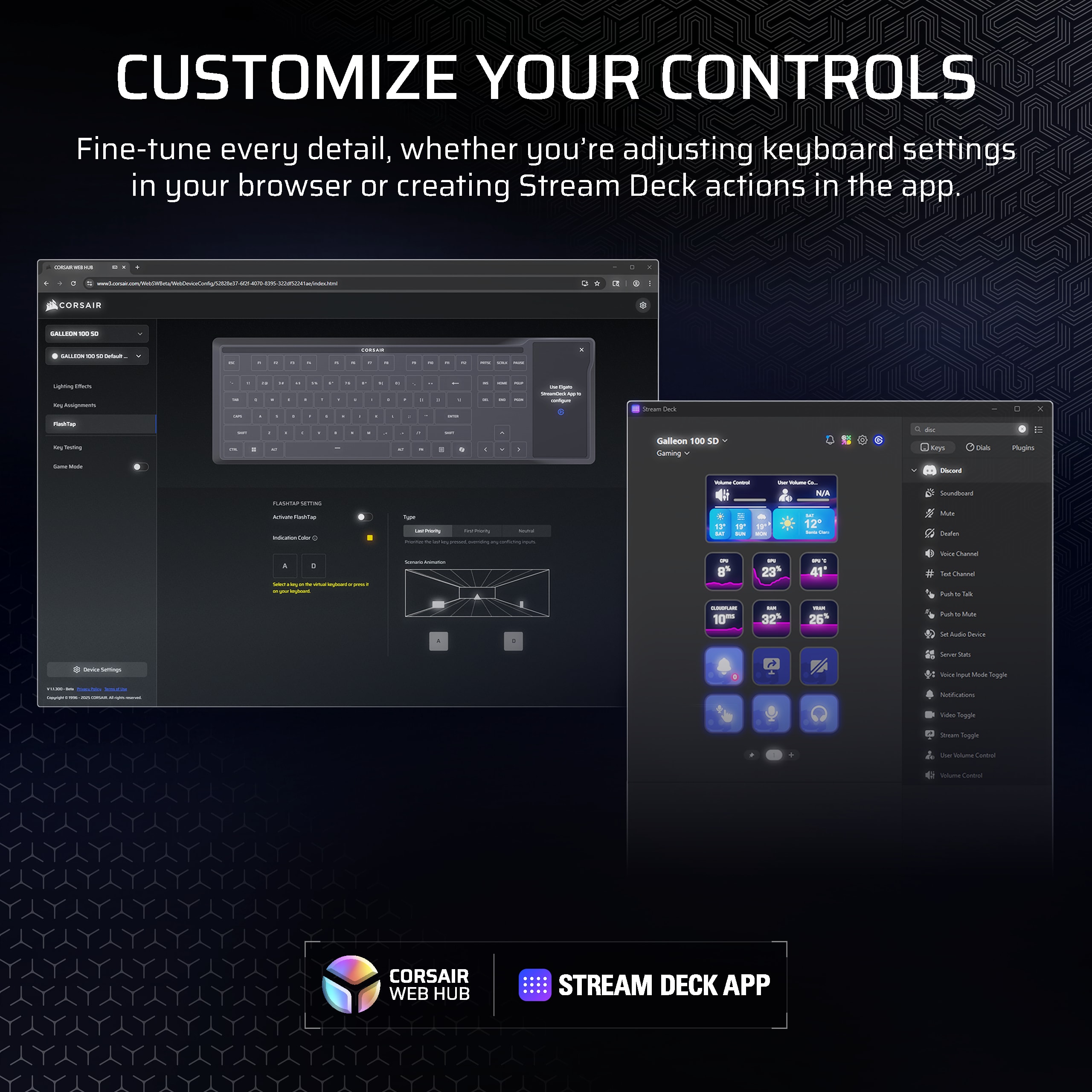 Corsair Galleon 100 SD Stream Deck-Integrated Mechanical Keyboard, цвет: Чёрный — фото 10