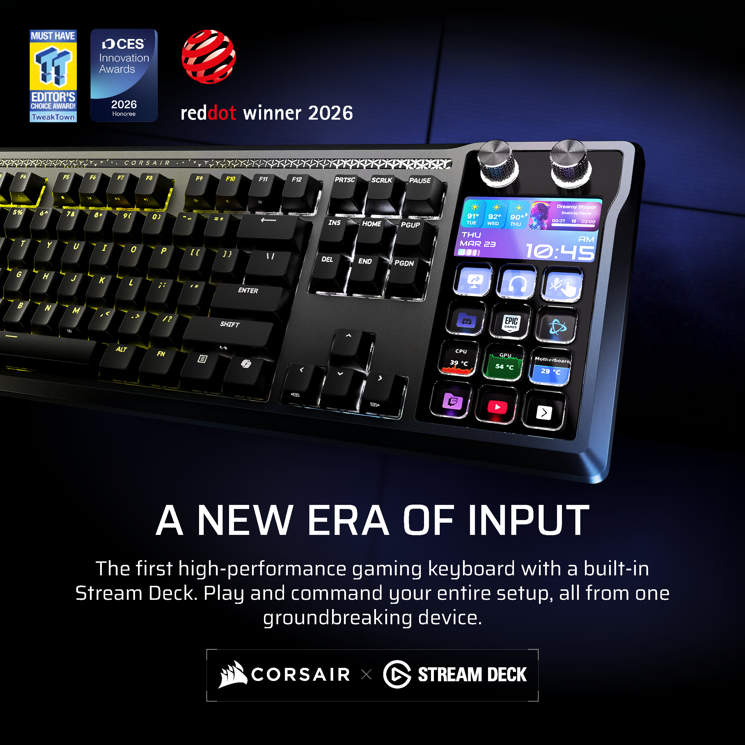 Corsair Galleon 100 SD Stream Deck-Integrated Mechanical Keyboard, цвет: Чёрный — фото 2