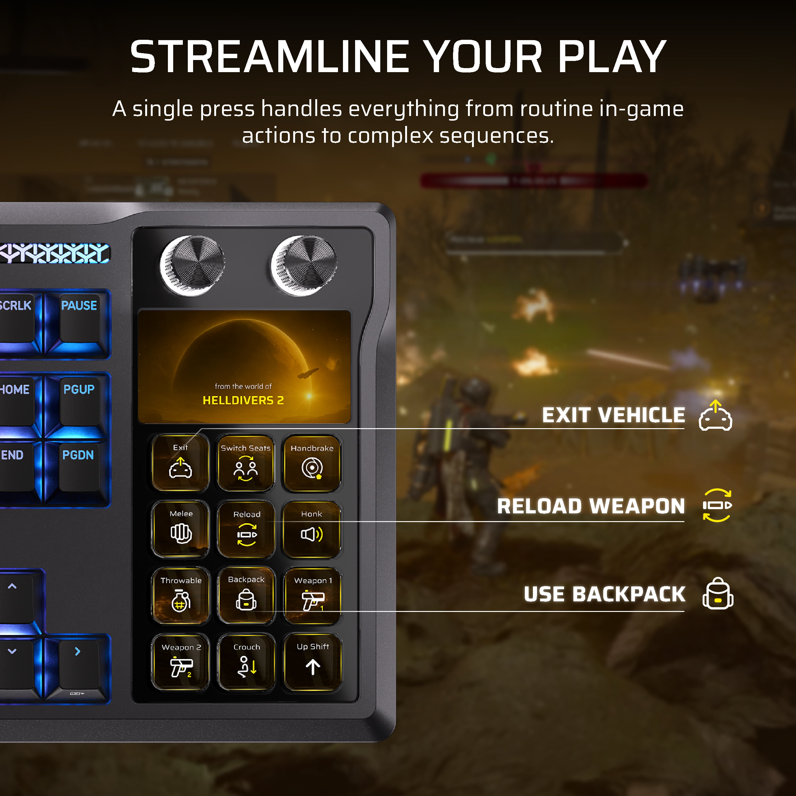 Corsair Galleon 100 SD Stream Deck-Integrated Mechanical Keyboard, цвет: Чёрный — фото 4