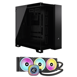 6500X Case Black with iCue Link H150i LCD Cooler