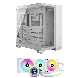 6500X Case White with iCue Link H150i LCD Cooler