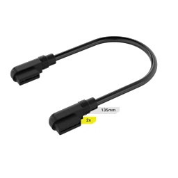 iCUE LINK Cable, 2x 135mm with Slim 90° connectors, Black