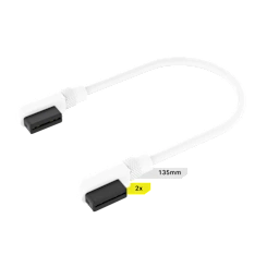 iCUE LINK Cable, 2x 135mm with Slim 90° connectors, White