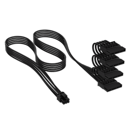 Elite Premium Individually Sleeved SATA Power Cable (4 connectors) Type 5 - Black