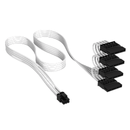 Elite Premium Individually Sleeved SATA Power Cable (4 connectors) Type 5 - White