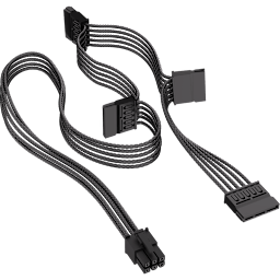 Corsair Type-4 Debossed SATA Power Connector (4 Straight Connectors) Cable, 850mm, Black