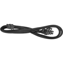 Cable, Type 5, EPS/ATX12V Power Connector, 8-Pin (4+4 Split), 16AWG, 400mm, Individually Sleeved, Black