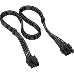 Corsair Type-4 Debossed 8-pin PCIe (6+2-pin) Cable, 750mm, Black