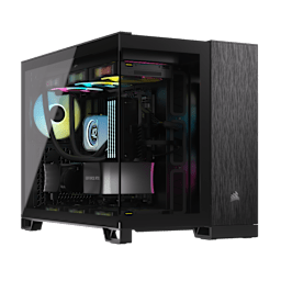 2500X Micro ATX Dual Chamber PC Case - Black/Obsidian Aluminum