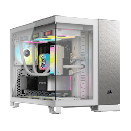 2500X Micro ATX Dual Chamber PC Case - White/Satin Gray Aluminum