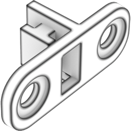 9000D Replacement Fan Rail Mounts Center, White