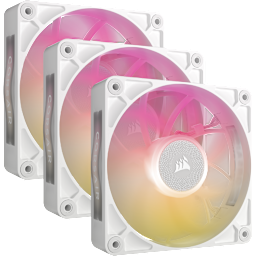 iCUE LINK RX120 MAX RGB 120mm PWM Thick Fans Starter Kit - White