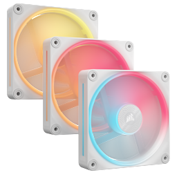iCUE LINK LX120-R RGB 120mm PWM Reverse Fans Starter Kit - White