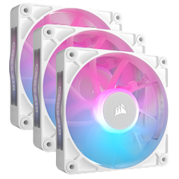 iCUE LINK RX120 RGB 120mm PWM Fan Triple Starter Kit - White