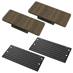 Platform:6 Desk - Desk Extensions and Side Pegboards Kit, Wood, Dark Walnut Stain