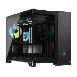 2500X Micro ATX Dual Chamber PC Case - Black/Obsidian Aluminum